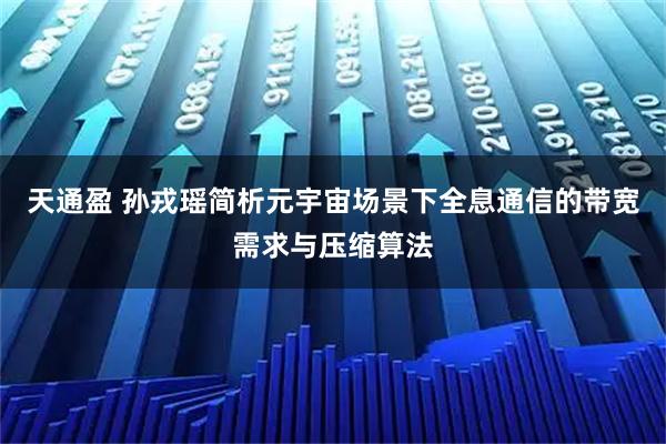 天通盈 孙戎瑶简析元宇宙场景下全息通信的带宽需求与压缩算法